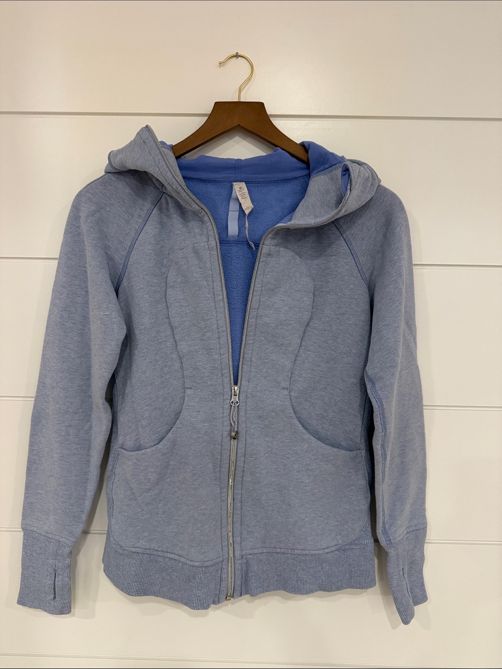 lululemon athletica Light Blue Hooded Zip-Up Jacket